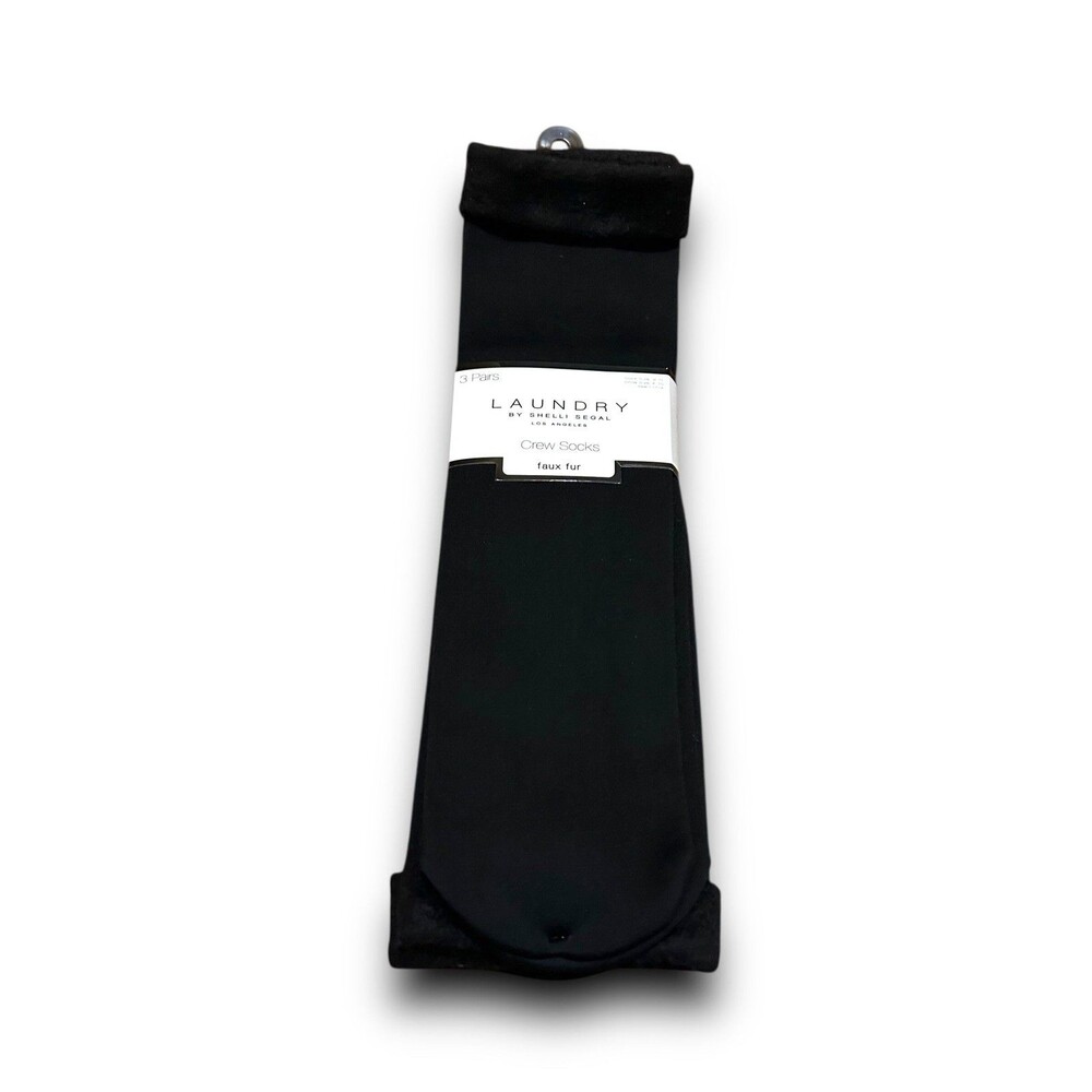 Laundry by Shelli Segal Los Angeles Faux Fur Crew Socks (3 Pairs)